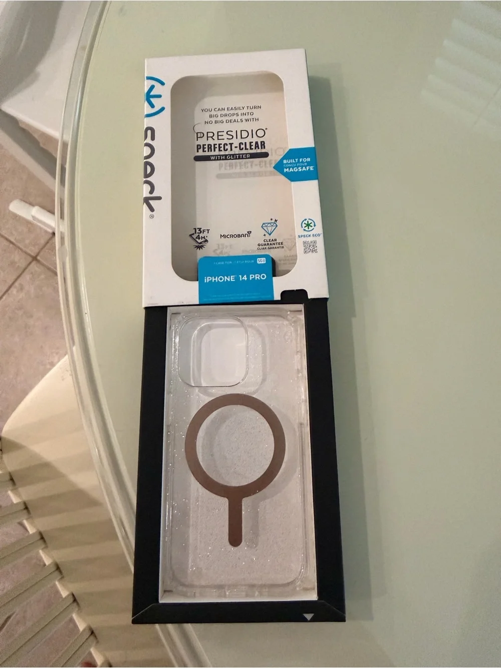 Speck Presidio Perfect-Clear with Glitter iPhone 14 Pro Case - Clear